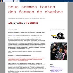 Article de Mona Chollet sur les Femen : ça tape dur !