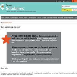 Qui sommes-nous ? - Conso-solidaires.org