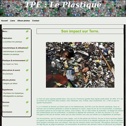 Son impact sur Terre. - TPE : Le Plastique