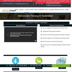 SonarQube Training in Hyderabad