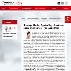 Sondage INside - OpinionWay : Le réseau social d'entreprise - Par Lucile Céci - Opinionway