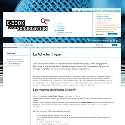 La fiche technique - E-book de la sonorisation - l'Agence culturelle d'Alsace