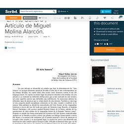 "El Arte Sonoro", Artículo de Miguel Molina Alarcón.