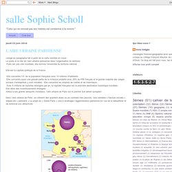 salle Sophie Scholl: L'AIRE URBAINE PARISIENNE