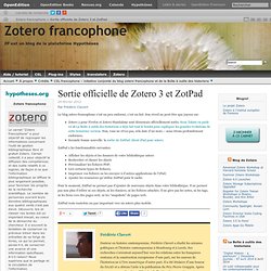 Sortie officielle de Zotero 3 et ZotPad