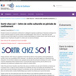 Sortir chez soi ! - lettre de veille culturelle en période de (...)