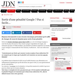 Sortir d'une pénalité Google ? Pas si facile...