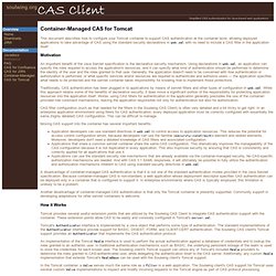 CAS Client: Container-Managed CAS for Tomcat