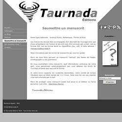 Soumettre un manuscrit - Taurnada Éditions