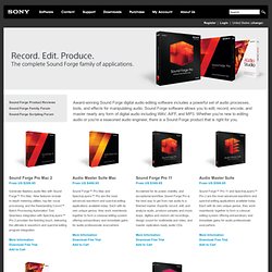 Sound Forge Product Family Overview