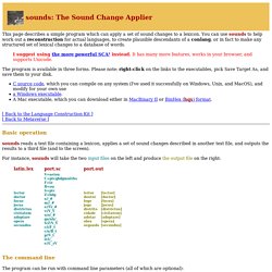Sounds: The Sound Change Applier