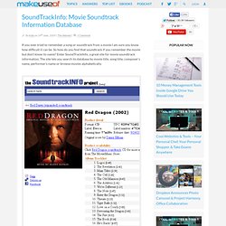 SoundTrackInfo: Movie Soundtrack Information Database