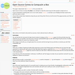 Open Source Comes to Campus/In a Box - OpenHatch wiki