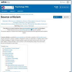 Source criticism