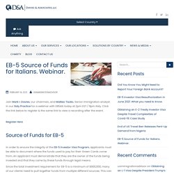 EB-5 Source Of Funds For Italians. Webinar