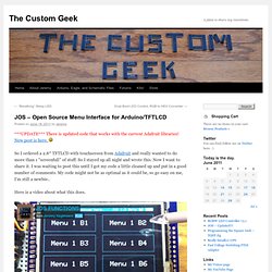 JOS – Open Source Menu Interface for Arduino/TFTLCD