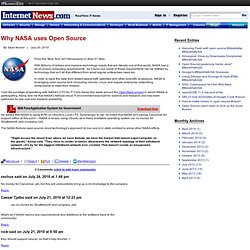 Why NASA uses Open Source - InternetNews:The Blog - Sean Michael Kerner