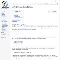 LaTeX/Source Code Listings