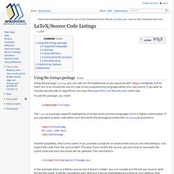 LaTeX/Source Code Listings