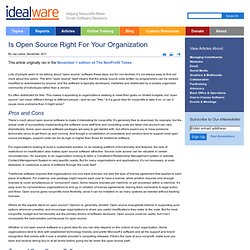 Is Open Source Right For Your Organization
