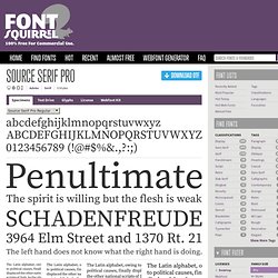 Free Font Source Serif Pro by Adobe