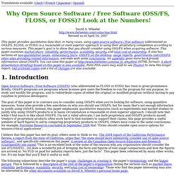 Why Open Source Software / Free Software (OSS/FS, FOSS, or FLOSS)? Look at the Numbers!