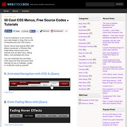 50 Cool CSS Menus, Free Source Codes + Tutorials - WebStockBox