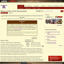 Races of War (3.5e Sourcebook) - Dungeons and Dragons Wiki