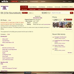 E6 (3.5e Sourcebook) - Dungeons and Dragons Wiki