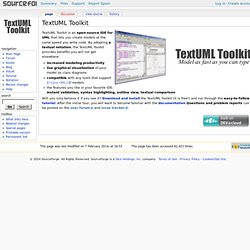 TextUML Toolkit, use a textual notation for creating UML class d