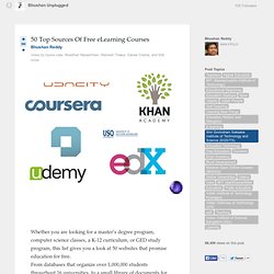 50 Top Sources Of Free eLearning Courses - Bhushan Unplugged - Quora