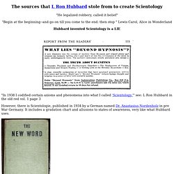 The sources that L Ron Hubbard stole from to create Scientology