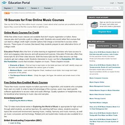 10 Sources for Free Online Music Courses
