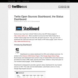 Open Sources Stashboard, the Status Dashboard