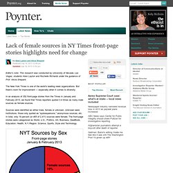 Lack of female sources in NY Times front-page stories highlights need for change