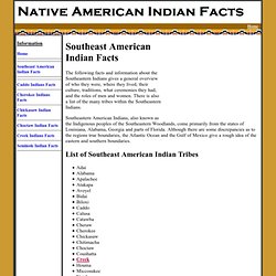 SOUTHEAST AMERICAN INDIAN FACTS