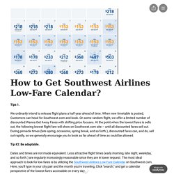Southwest Airlines Low-Fare Calendar