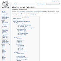 List of former sovereign states