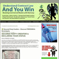 Declaring Yourself As A Secure Party Creditor
