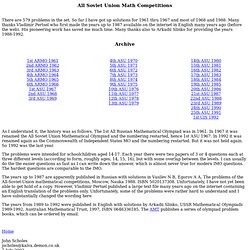 All Soviet Union Math Competitions