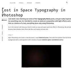 Lost in Space Typography in Photoshop