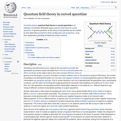 Quantum field theory in curved spacetime