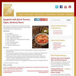 Spaghetti with Quick Tomato, Caper, & Anchovy Sauce Recipe
