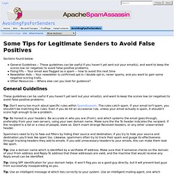 AvoidingFpsForSenders - Spamassassin Wiki