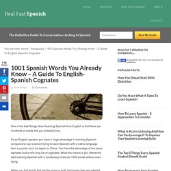 Spanish Cognates - 1001 Spanish Words You Already Know