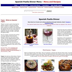 Spanish Paella Dinner Menu and Recipes, Dinner Party Menus and Recipes, Whats Cooking America