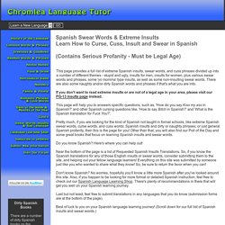 Spanish Swear Words & Extreme Insults