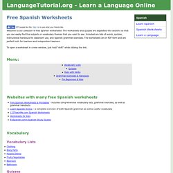 Free Spanish Worksheets - Online & Printable