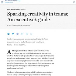 Sparking creativity in teams: An executive’s guide