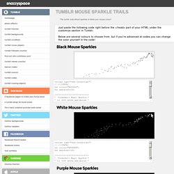 Tumblr Codes: Mouse Sparkles